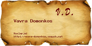 Vavra Domonkos névjegykártya